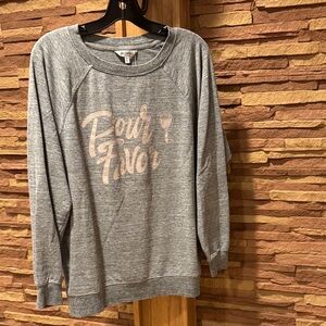 WILDFOX Pour Favor Gray Graphic Sweatshirt